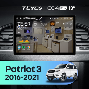 Штатная магнитола Teyes CC4 Pro 8/128 UAZ Patriot 3 (2016-2021) F1 (13")