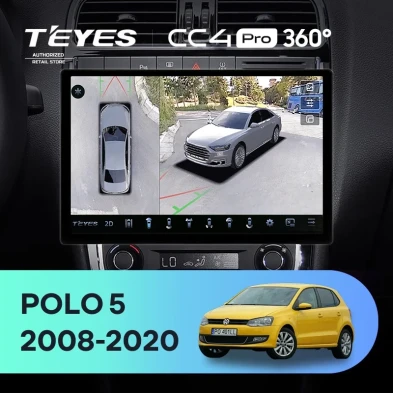 Штатная магнитола Teyes CC4 Pro 360 8/128 Volkswagen Polo 5 (2008-2020) (13")