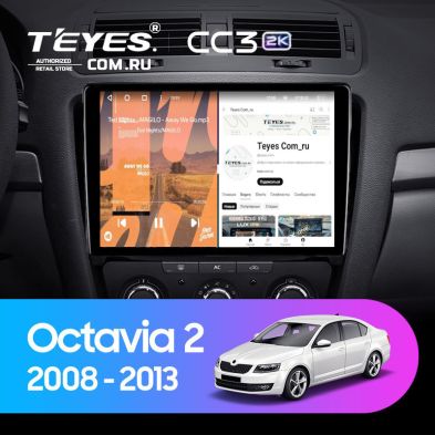 Штатная магнитола Teyes CC3 2K 4/64 Skoda Octavia 2 A5 (2008-2013) (11")