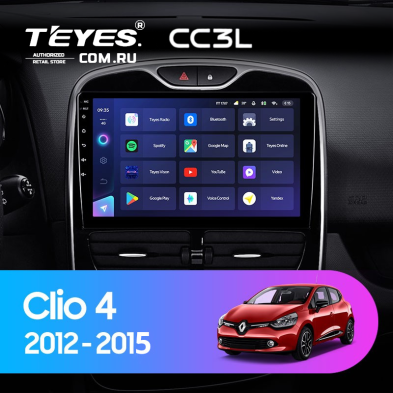 Штатная магнитола Teyes CC3L 4/64 Renault Clio 4 BH98 KH98 (2012-2015)