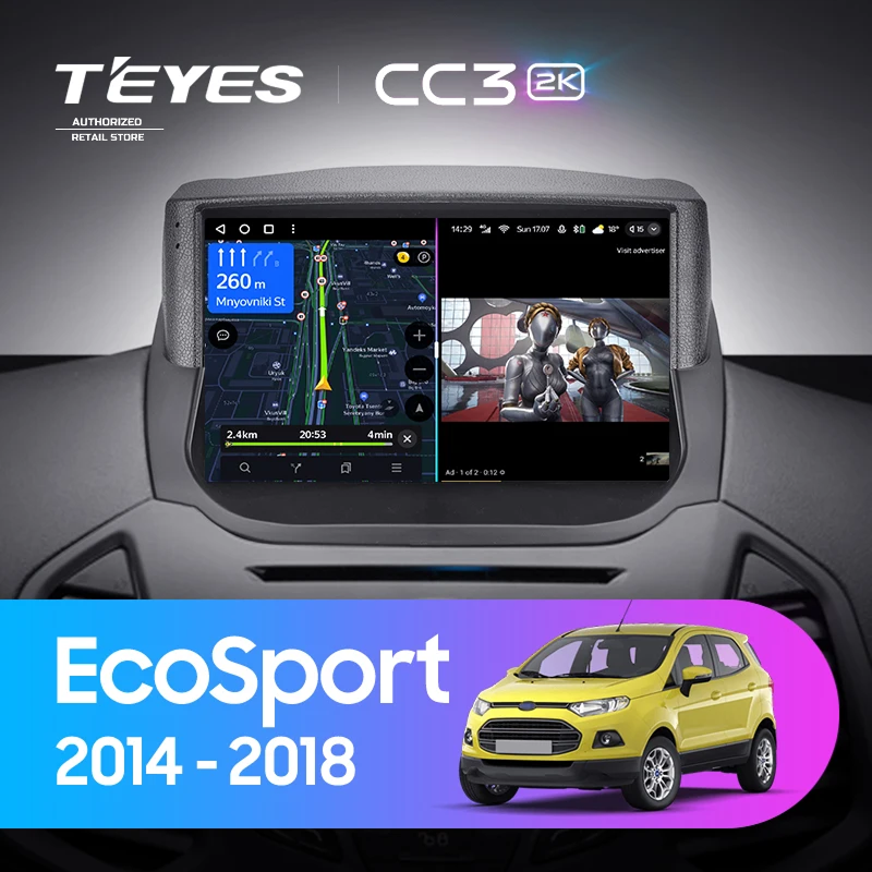 Штатная магнитола Teyes CC3 2K 6/128 Ford EcoSport (2014-2018)