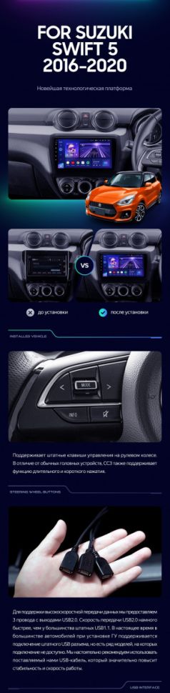 Штатная магнитола Teyes CC3L 4/32 Suzuki Swift 5 (2016-2020)