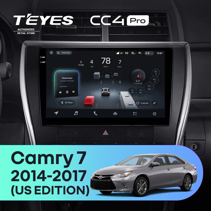 Штатная магнитола Teyes CC4 Pro 8/128 Toyota Camry 7 XV 50 55 (2014-2017) (North America) F5