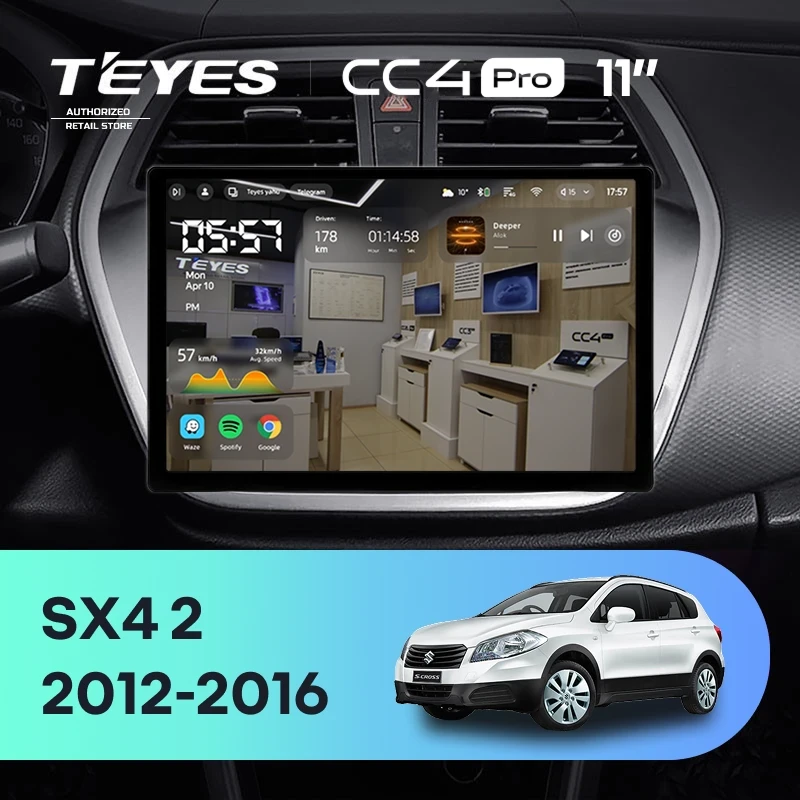 Штатная магнитола Teyes CC4 Pro 12/256 Suzuki SX4 2 (2012-2016) (11")