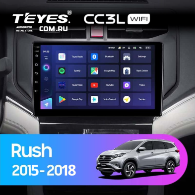 Штатная магнитола Teyes CC3L WiFi 2/32 Toyota Rush (2015-2018) Правый руль