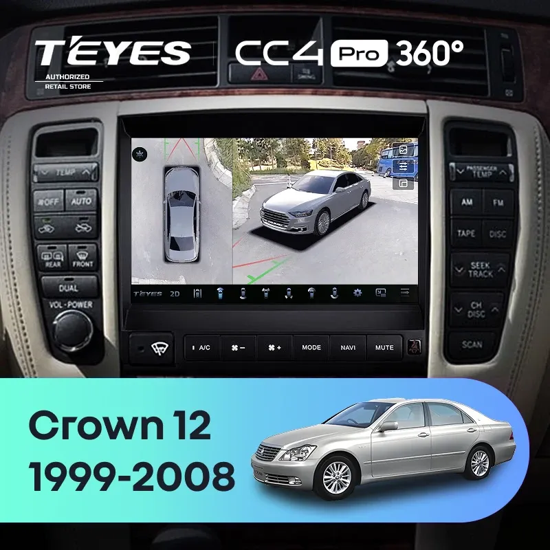 Штатная магнитола Teyes CC4 Pro 360 12/256 Toyota Crown 12 S180 (1999-2008)