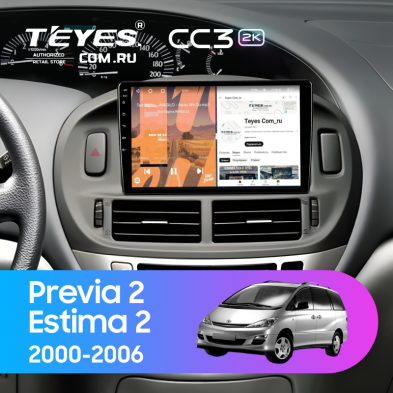 Штатная магнитола Teyes CC3 2K 6/128 Toyota Previa 2 (2000-2006)