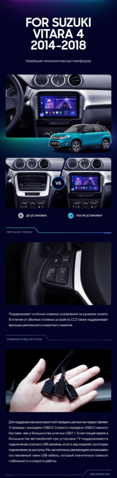 Штатная магнитола Teyes CC3L 4/32 Suzuki Vitara 2 (2014-2018)