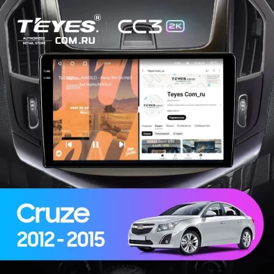 Штатная магнитола Teyes CC3 2K 6/128 Chevrolet Cruze J300 J308 (2012-2015) F2 (черная)