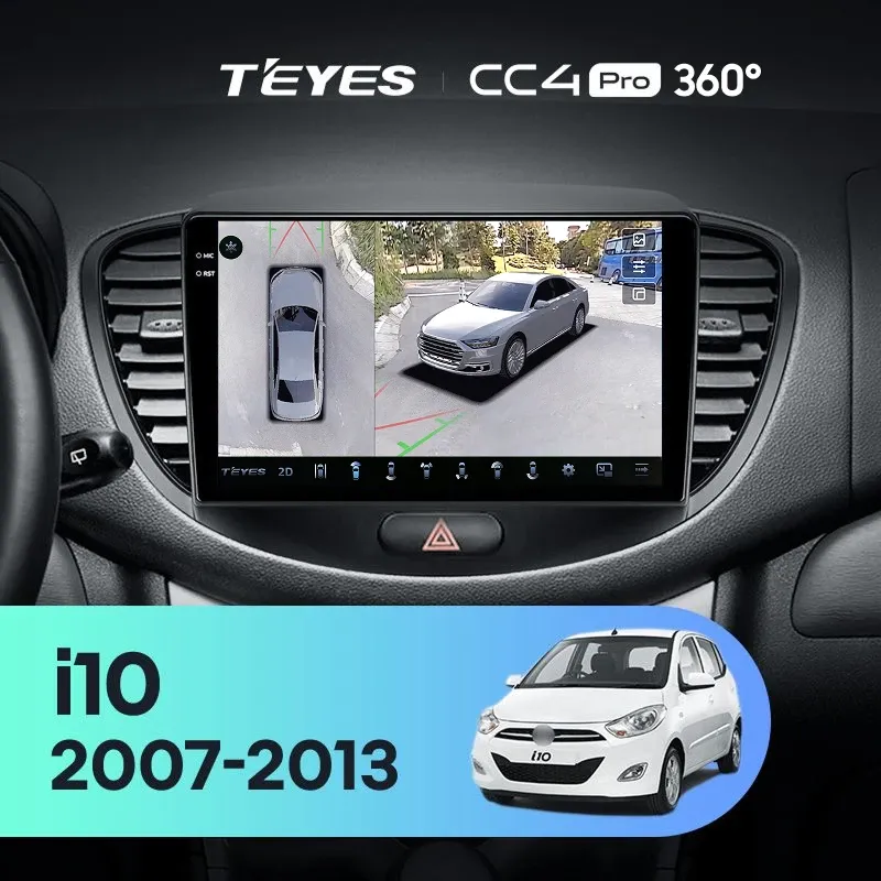 Штатная магнитола Teyes CC4 Pro 360 8/128 Hyundai i10 (2007-2013)