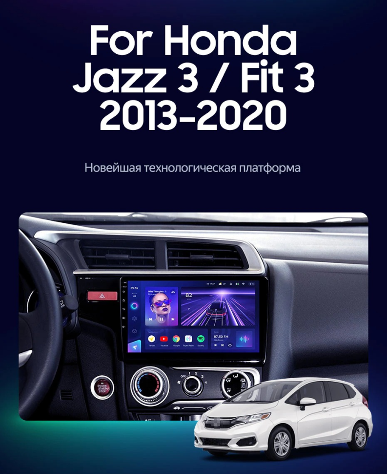 Штатная магнитола Teyes CC3 4/32 Honda Jazz 3 (2013-2020) Тип-B