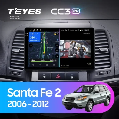 Штатная магнитола Teyes CC3 2K 6/128 Hyundai Santa Fe 2 (2006-2012)