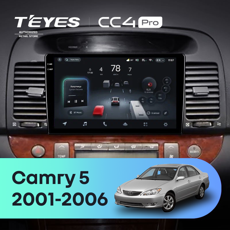 Штатная магнитола Teyes CC4 Pro 8/128 Toyota Camry 5 XV 30 (2001-2006) Тип-A
