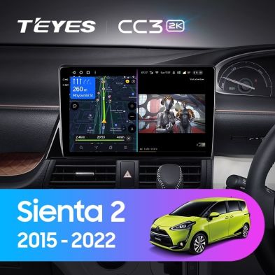 Штатная магнитола Teyes CC3 2K 4/64 Toyota Sienta 2 XP170 (2015-2022) Правый руль