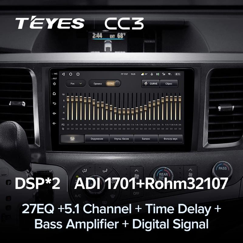 Штатная магнитола Teyes CC3 4/32 Toyota Sienna 3 XL30 (2010-2014)