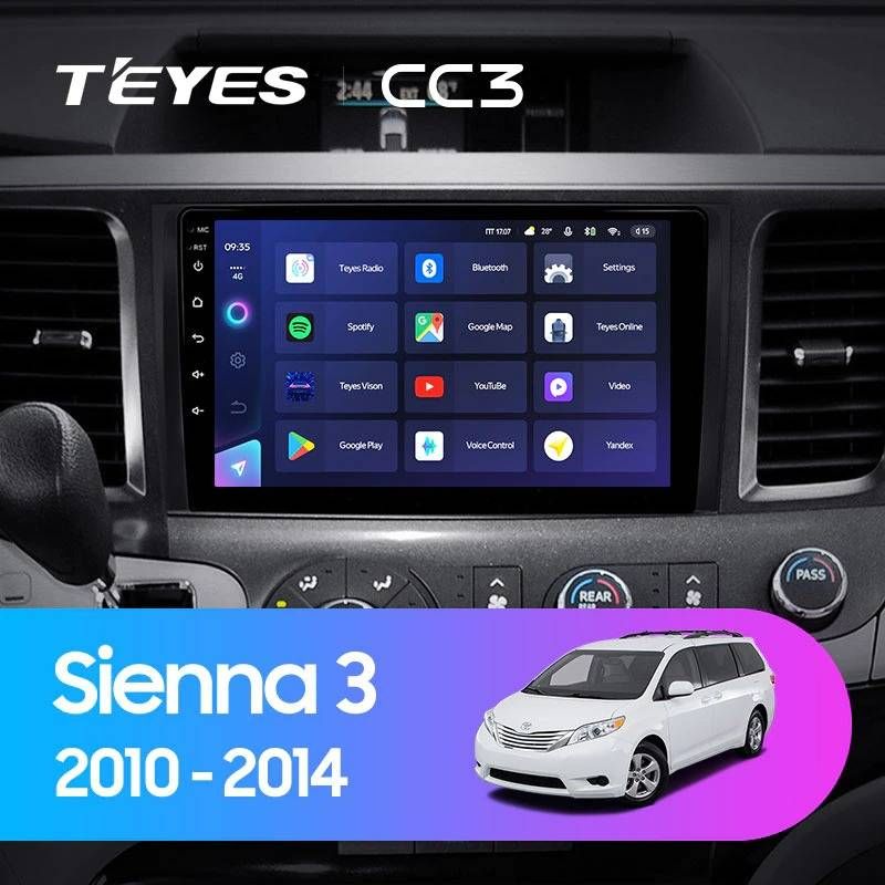 Штатная магнитола Teyes CC3 4/32 Toyota Sienna 3 XL30 (2010-2014)