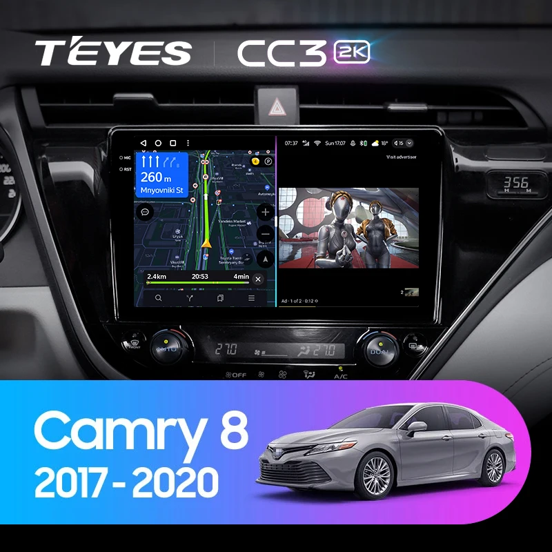 Штатная магнитола Teyes CC3 2K 4/64 Toyota Camry 8 XV 70 (2017-2020) F1