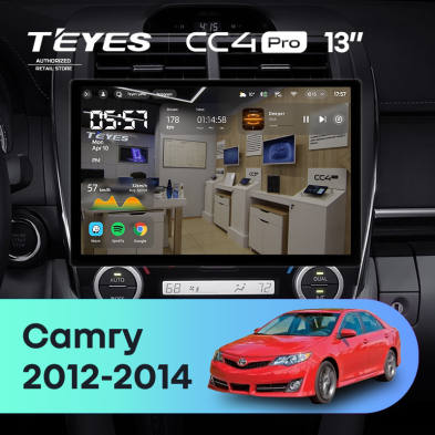 Штатная магнитола Teyes CC4 Pro 12/256 Toyota Camry 7 XV 50 55 (2012-2014) Америка (13")