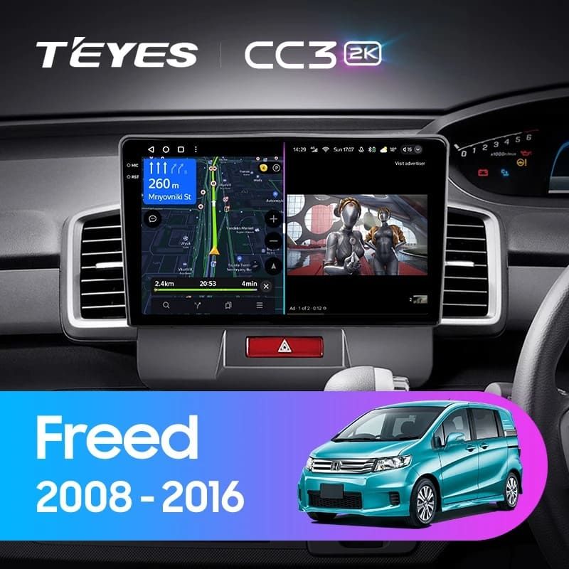 Штатная магнитола Teyes CC3 2K 6/128 Honda Freed 1 (2008-2016) Правый руль