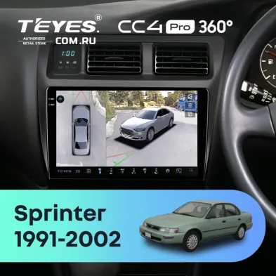 Штатная магнитола Teyes CC4 Pro 360 8/128 Toyota Sprinter 7 E100 (1991-2002) Правый руль F1
