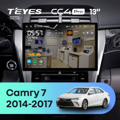 Штатная магнитола Teyes CC4 Pro 12/256 Toyota Camry 7 XV 50 55 (2014-2017) (13") F4