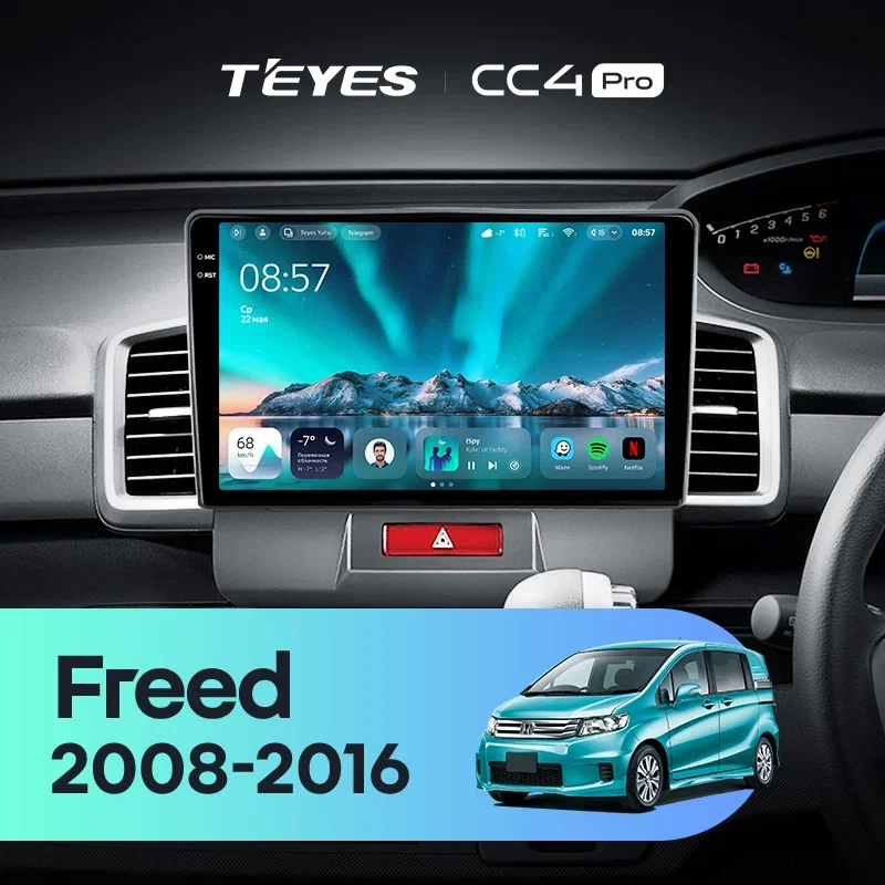 Штатная магнитола Teyes CC4 Pro 8/128 Honda Freed 1 (2008-2016) Правый руль