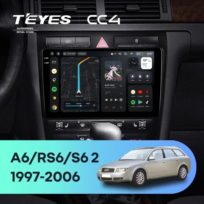 Штатная магнитола Teyes CC4 8/128 Audi S6 2 (1999-2004)