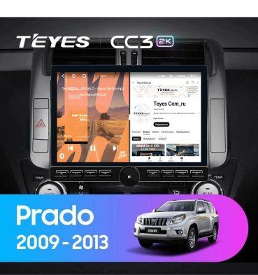 Штатная магнитола Teyes CC3 2K 6/128 Toyota Land Cruiser Prado 150 (2009-2013) F2 Тип-A (13" с кнопками)