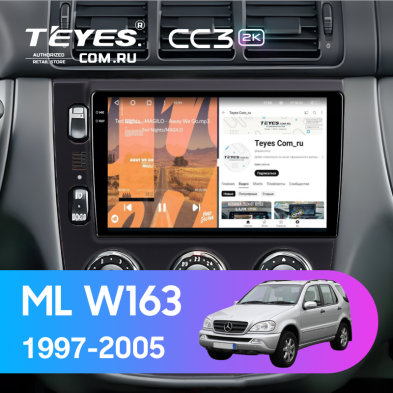 Штатная магнитола Teyes CC3 2K 360 6/128 Mercedes ML W163 (1997-2005) (черная)