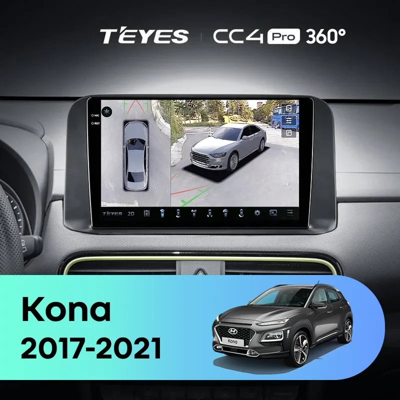 Штатная магнитола Teyes CC4 Pro 360 8/128 Hyundai Kona (2017-2021)