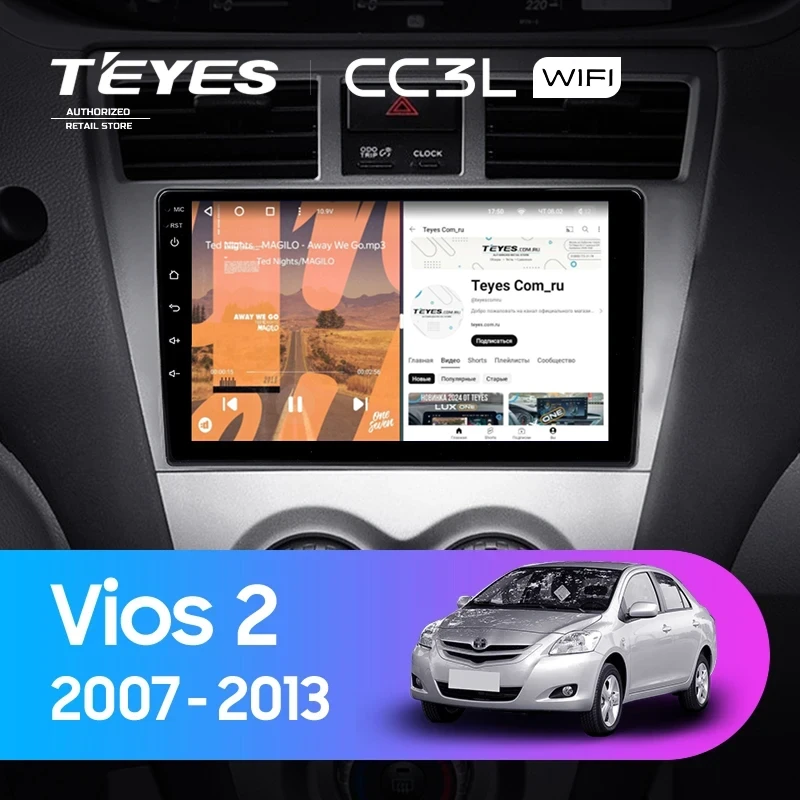 Штатная магнитола Teyes CC3L WiFi 2/32 Toyota Vios 2 (2007-2013)