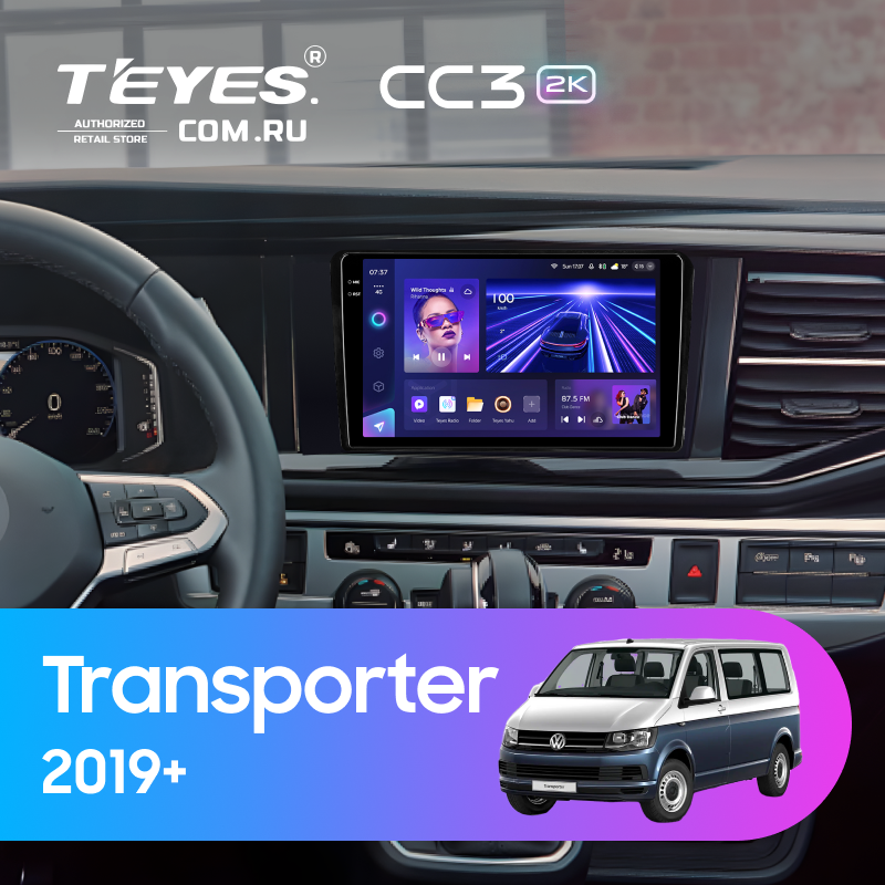 Штатная магнитола Teyes CC3 2K 4/64 Volkswagen Transporter (T6) 2019+