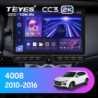 Штатная магнитола Teyes CC3 2K 6/128 Peugeot 4008 (2010-2016) Тип-A (13" с кнопками)