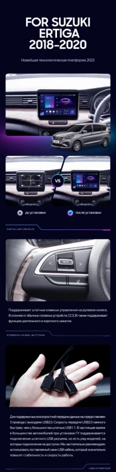 Штатная магнитола Teyes CC3 2K 4/32 Suzuki Ertiga (2018-2020)