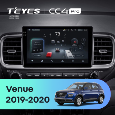Штатная магнитола Teyes CC4 Pro 12/256 Hyundai Venue (2019-2020) Правый руль