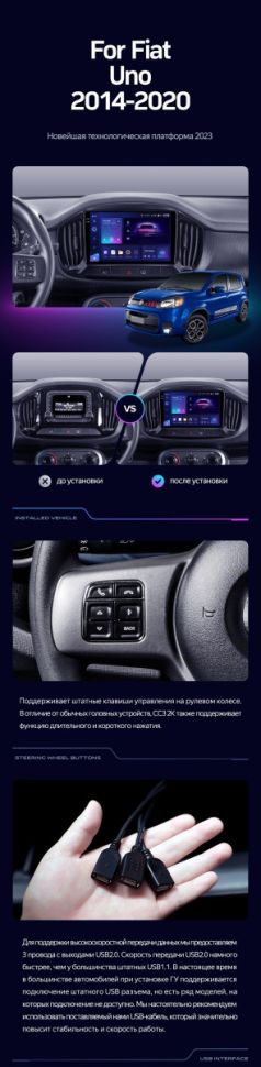 Штатная магнитола Teyes CC3 4/32 Fiat Uno (2014-2020)