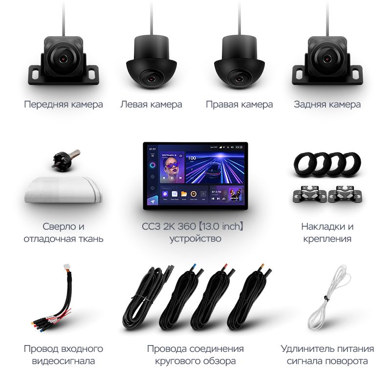 Штатная магнитола Teyes CC3 2K 360 6/128 Ford Transit Van L3H2 (2014-2018) (13")