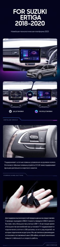 Штатная магнитола Teyes CC3 2K 4/64 Suzuki Ertiga (2018-2020)