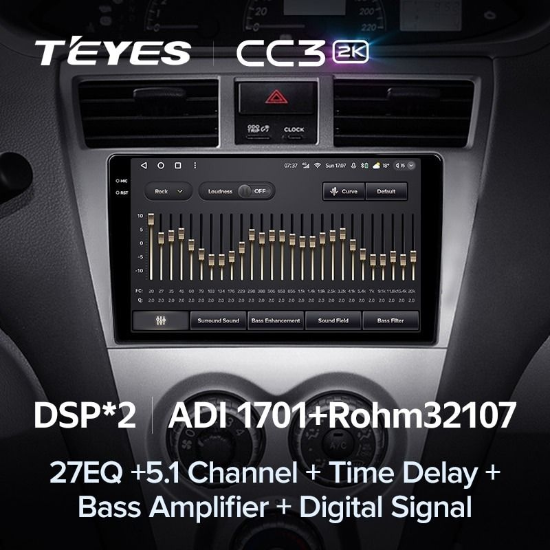 Штатная магнитола Teyes CC3 2K 360 6/128 Toyota Vios 2 (2007-2013)