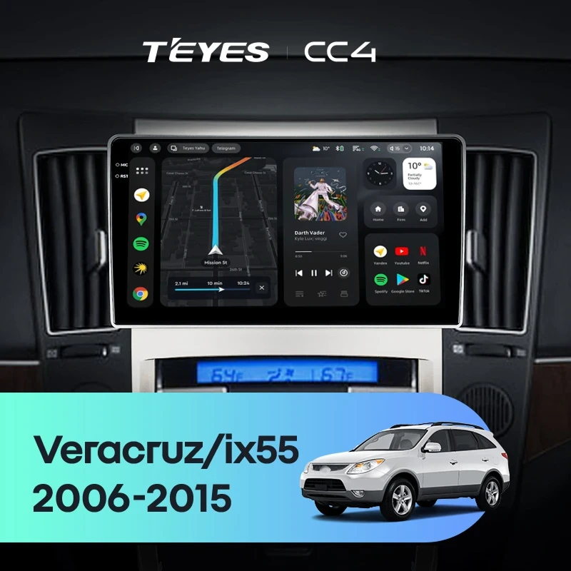 Штатная магнитола Teyes CC4 8/128 Hyundai ix55 (2006-2015)