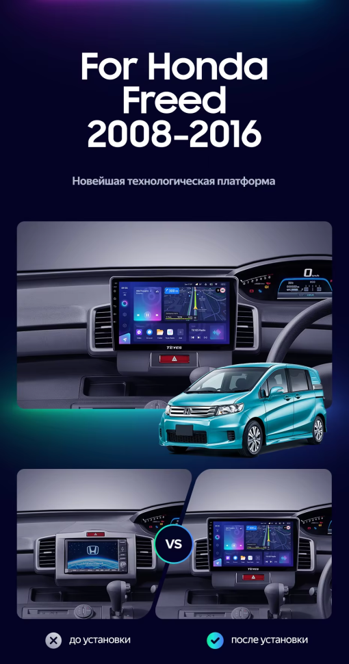 Штатная магнитола Teyes CC3L 4/32 Honda Freed 1 (2008-2016) Правый руль