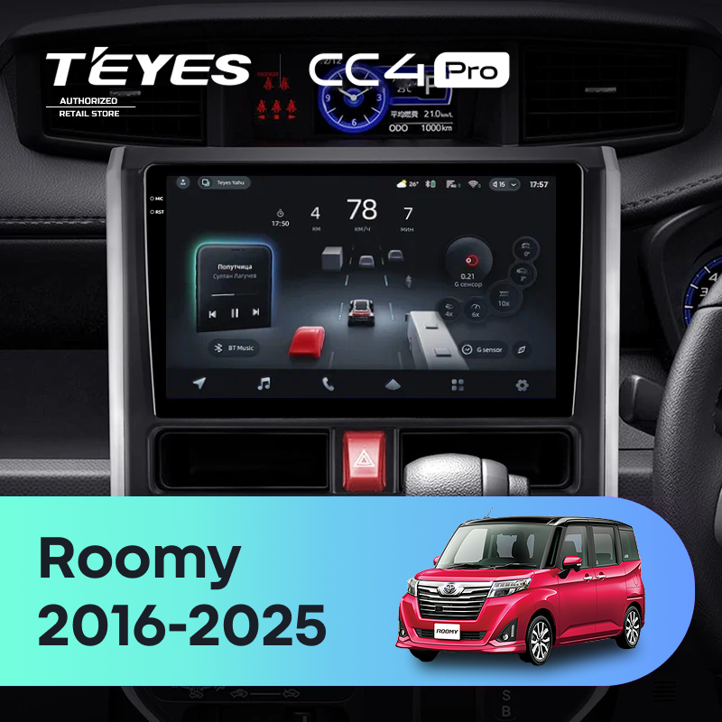 Штатная магнитола Teyes CC4 Pro 8/128 Toyota Roomy (2016-2025) Правый руль