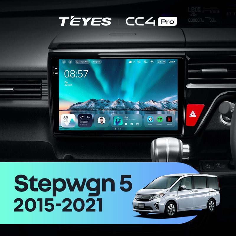 Штатная магнитола Teyes CC4 Pro 8/128 Honda Stepwgn 5 (2015-2021) правый руль