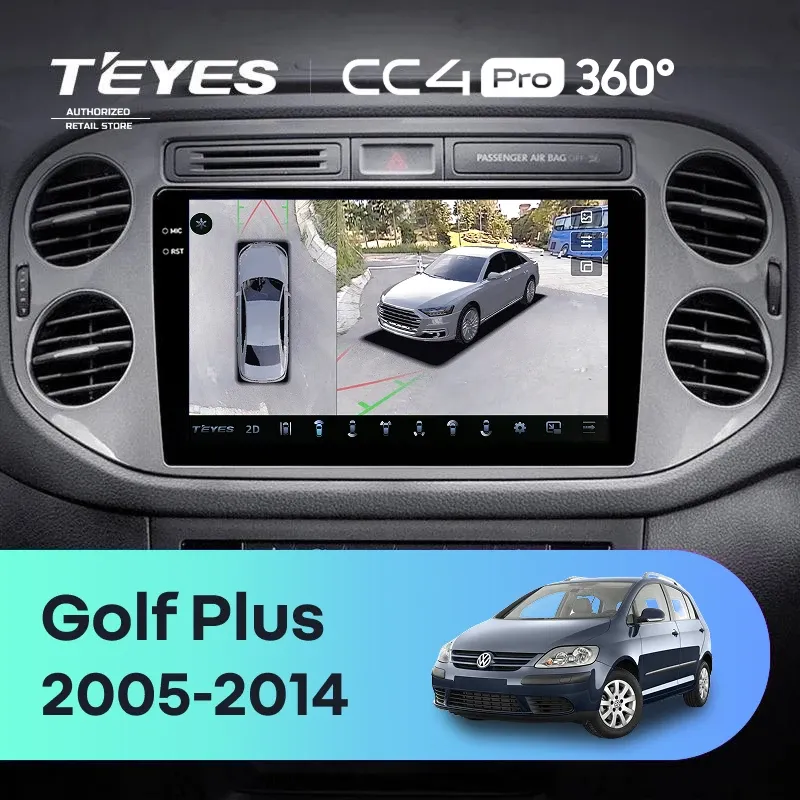 Штатная магнитола Teyes CC4 Pro 360 8/128 Volkswagen Golf Plus (2005-2014) (серая) F2