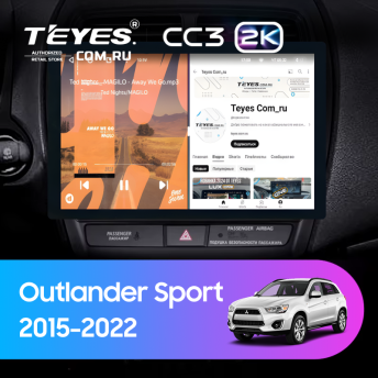 Штатная магнитола Teyes CC3 2K 4/64 Mitsubishi Outlander Sport (2015-2022) Тип-A (13")