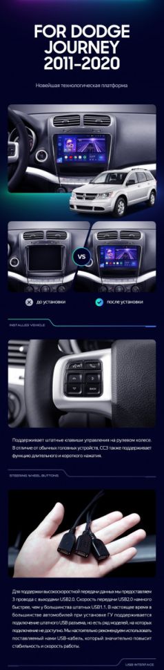 Штатная магнитола Teyes CC3 4/32 Dodge Journey JC (2011-2020)