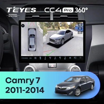 Штатная магнитола Teyes CC4 Pro 360 8/128 Toyota Camry 7 XV 50 55 (2011-2014) (черная) F2 (11")