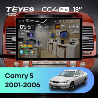 Штатная магнитола Teyes CC4 Pro 8/128 Toyota Camry 5 XV 30 (2001-2006) Тип-B (13")