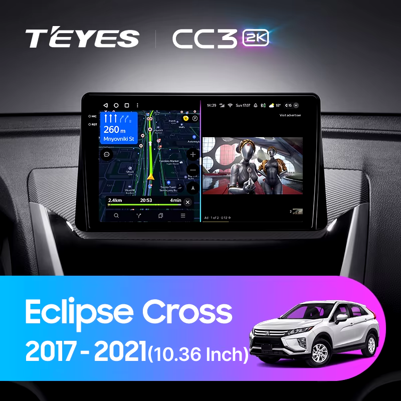 Штатная магнитола Teyes CC3 2K 4/64 Mitsubishi Eclipse Cross (2017-2021) F2