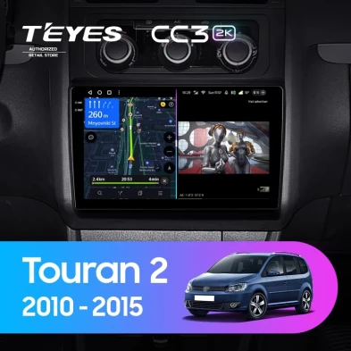 Штатная магнитола Teyes CC3 2K 4/64 Volkswagen Touran 2 1T (2010-2015)